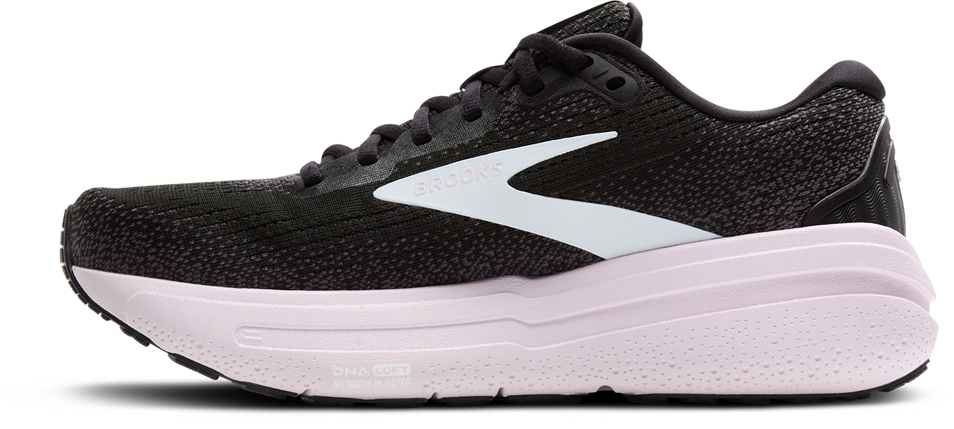 W Brooks Ghost Max 2 Black/White/Orchid Ice
