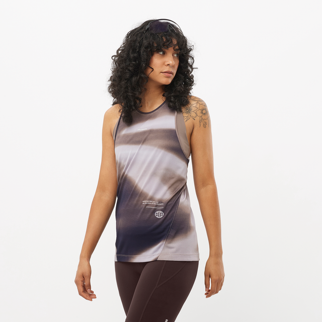 W Salomon Shakeout Core Tank GFX