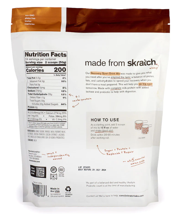 Skratch Sport Recovery Drink Mix Chocolate 1200g