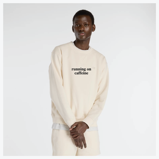 M New Balance French Terry Crew Running on Caffeine