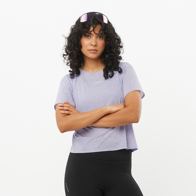 W Salomon SHKout Air Crop SS Tee