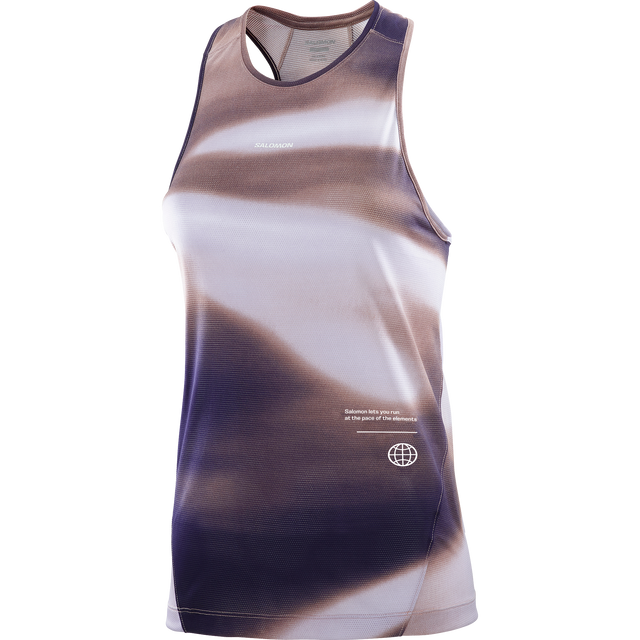 W Salomon ShakeOut Core Tank GFX Etherea