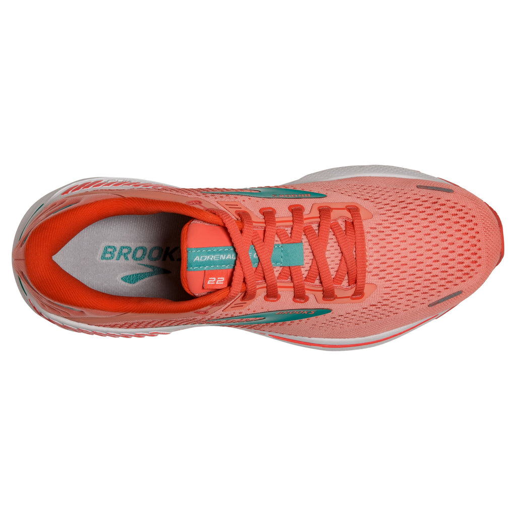 W Brooks Adrenaline GTS 22 Coral/Latigo Bay/White – Frontrunners Footwear